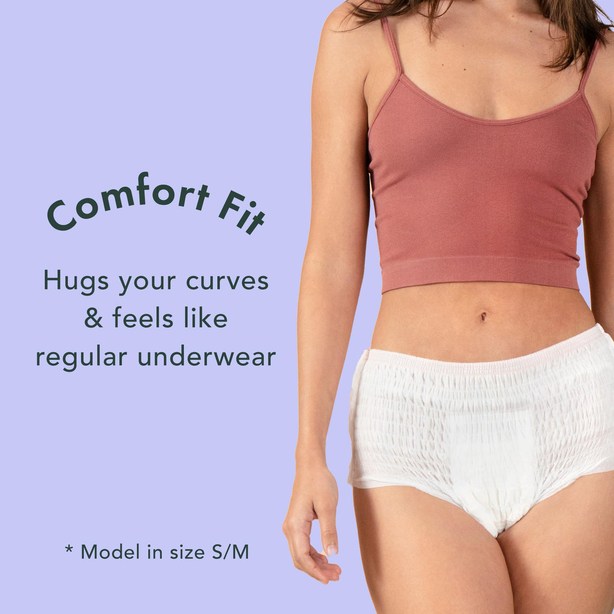 Rael Disposable Period Underwear, Organic Cotton Cover (Size S-M, 12 Ct)