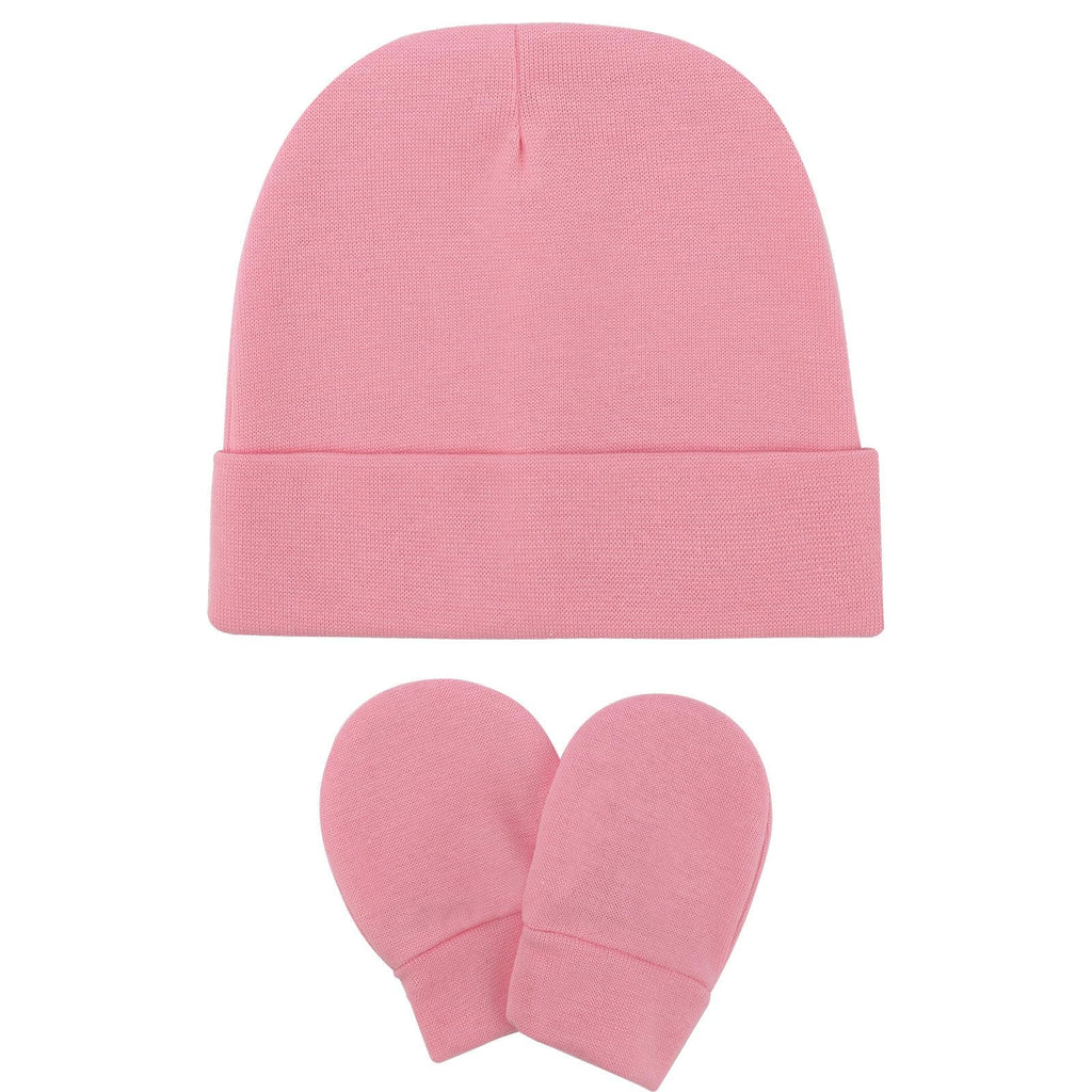 BQUBO Baby Hats and Mittens Infant Cotton Beanie Gloves No Scratch Set Newborn Hospital Hat for Boys Girls