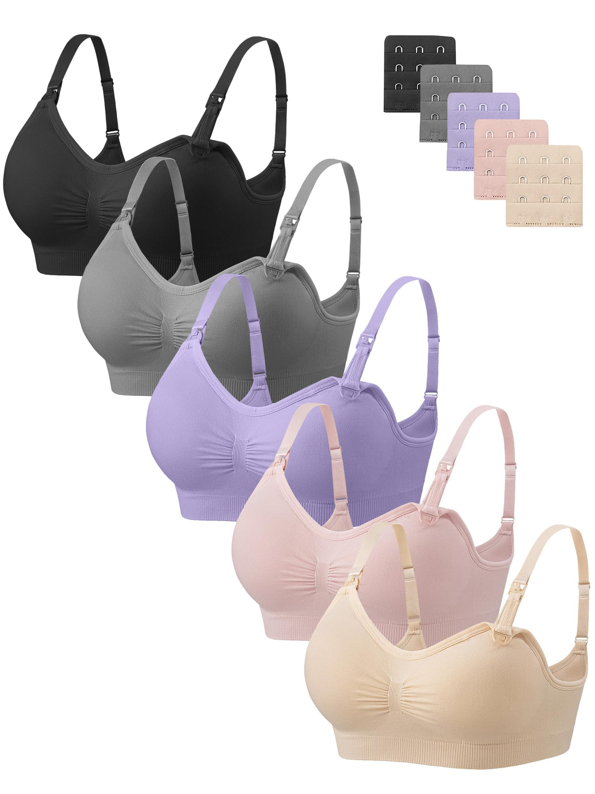 Angelhood Women's Nursing Bras – 5-Pack