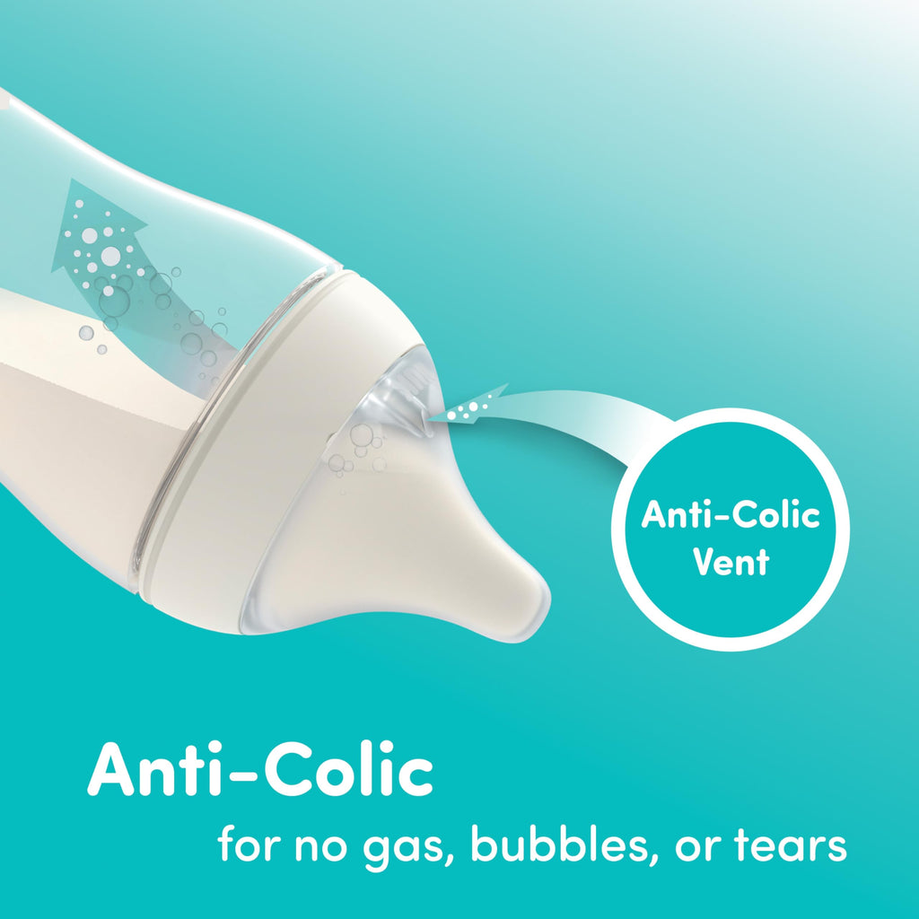 NUK Perfect Match Natural + Anti-Colic Bottle, 8 oz, 4 Pack