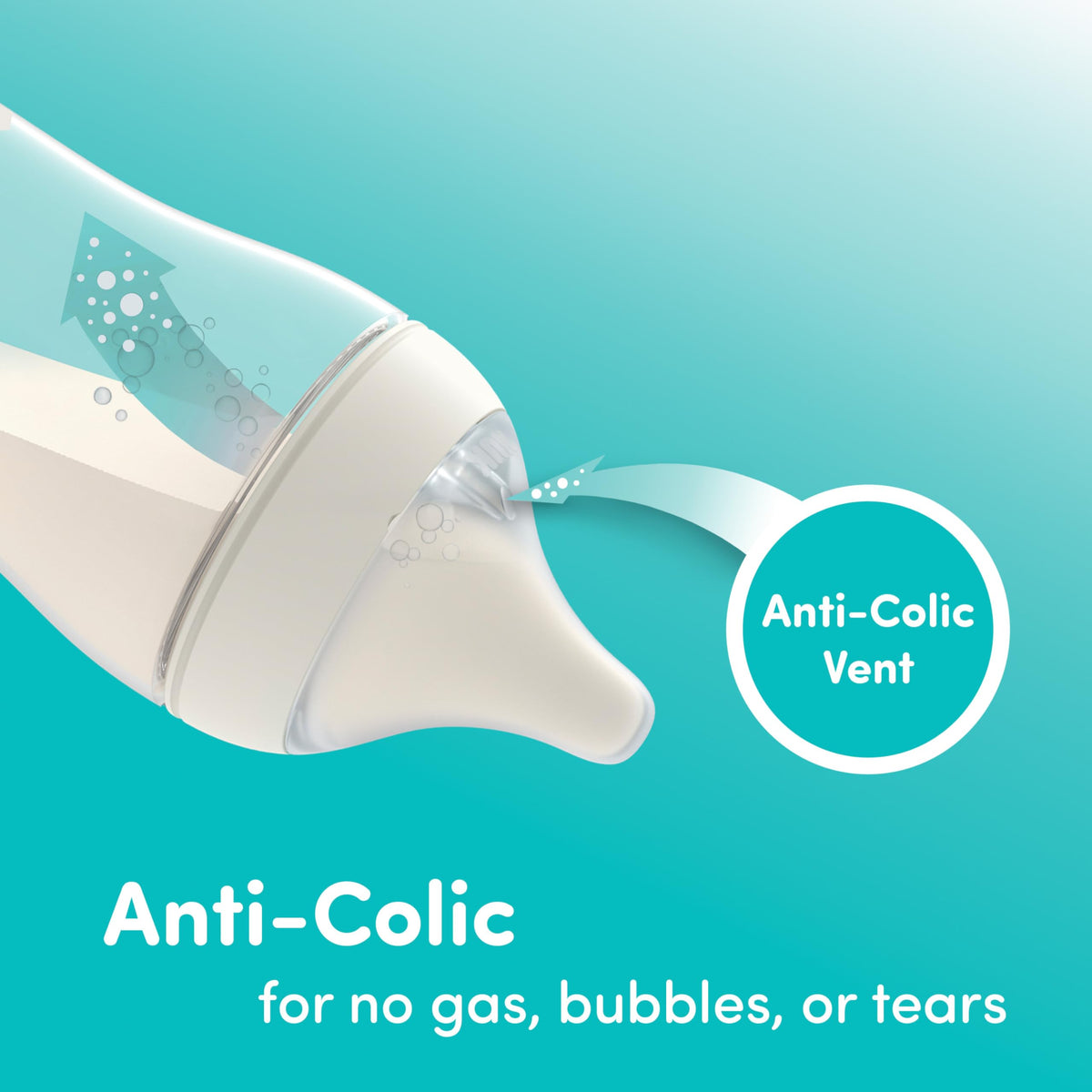 NUK Perfect Match Natural + Anti-Colic Bottle, 8 oz, 4 Pack