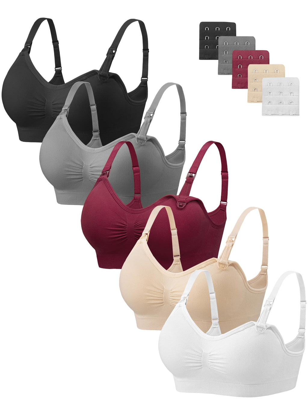 Angelhood Women's Nursing Bras – 5-Pack