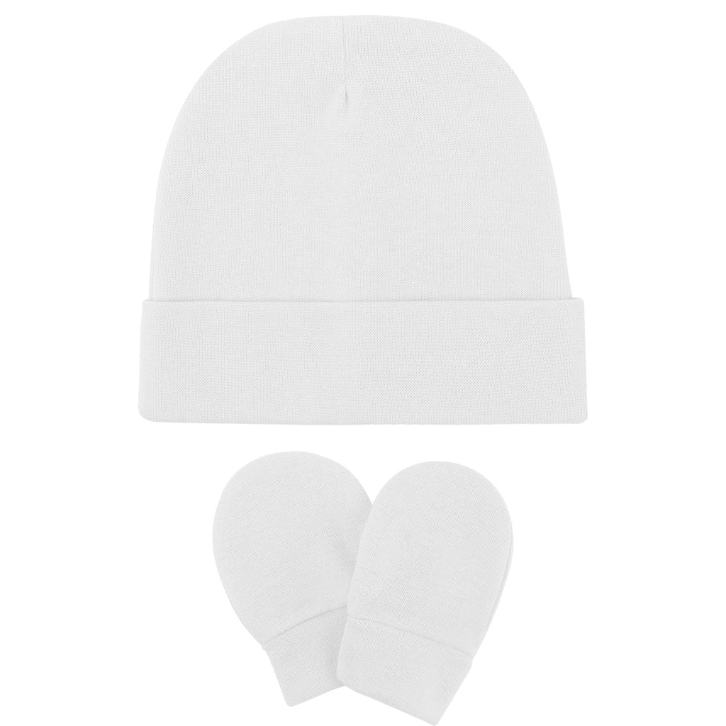BQUBO Baby Hats and Mittens Infant Cotton Beanie Gloves No Scratch Set Newborn Hospital Hat for Boys Girls