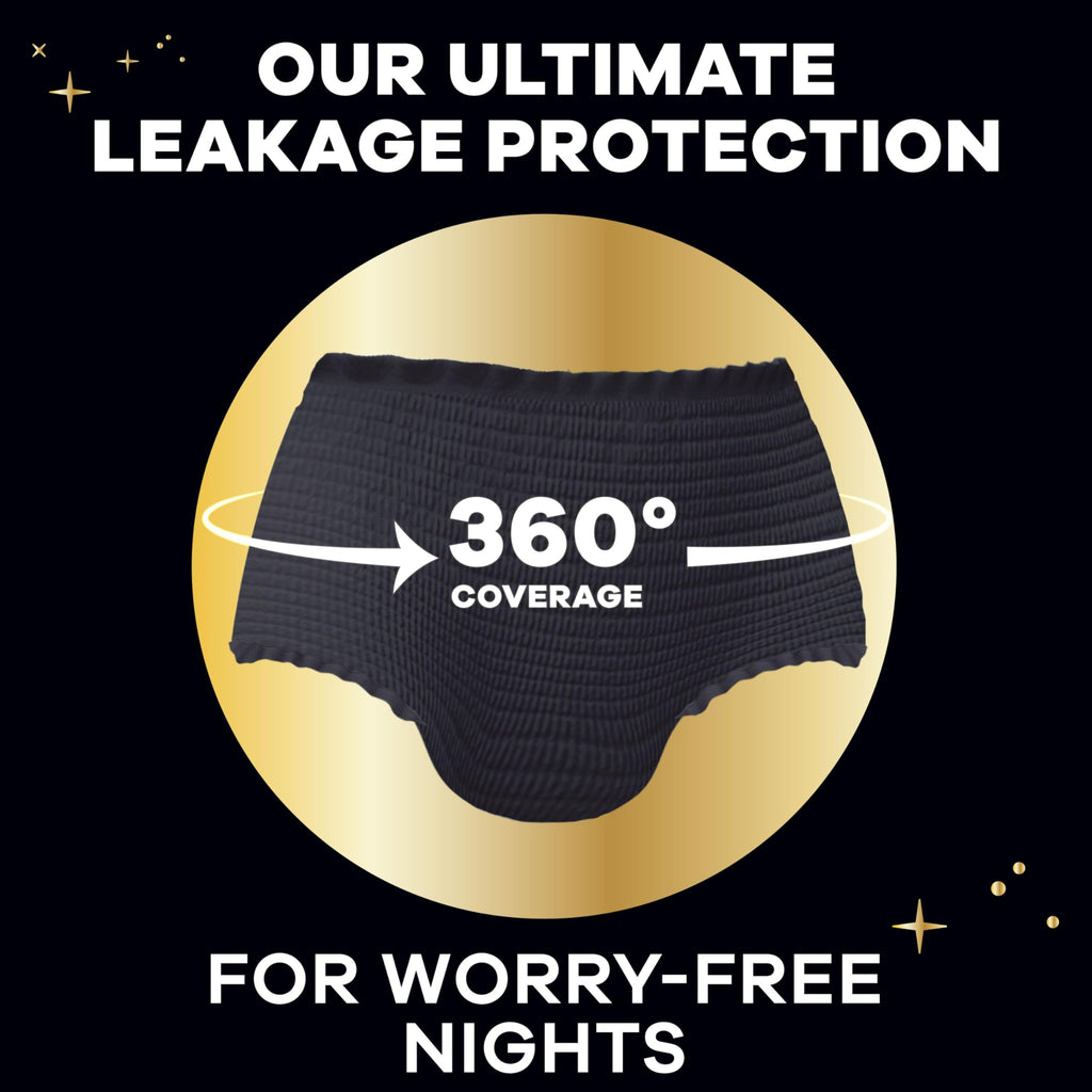 Always ZZZ Overnight Disposable Period Underwear for Women Extra Large/2LX, 360° Coverage for Worry-Free Nights, 14 Count (2 Packs of 7)