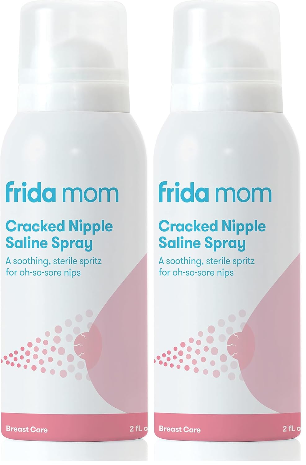 Frida Mom Saline Spray for Cracked Nipples, Spray to Heal Sore, 2 fl oz