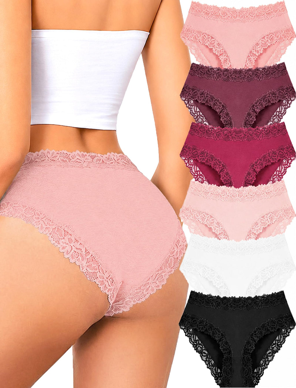 Cotton Underwear for Women Sexy Lace Panties Cheeky Bikini Lingerie Sets 6