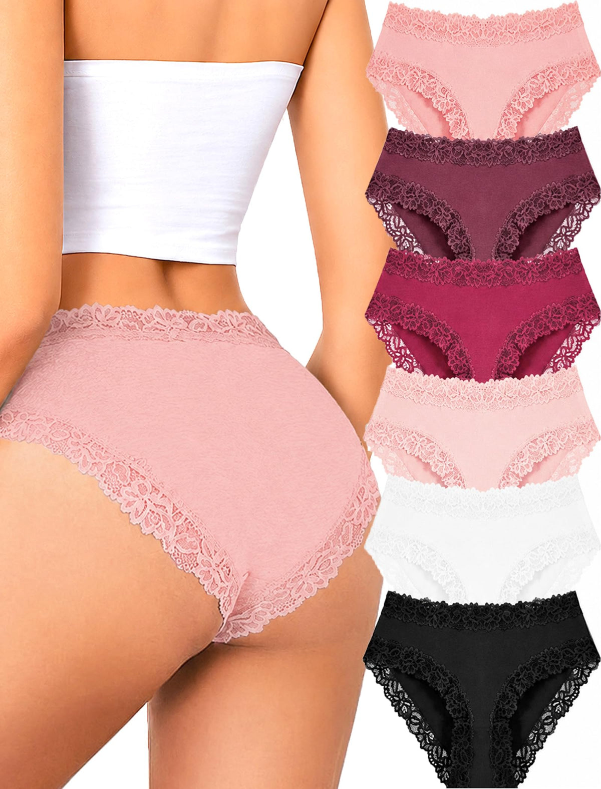 Cotton Underwear for Women Sexy Lace Panties Cheeky Bikini Lingerie Sets 6