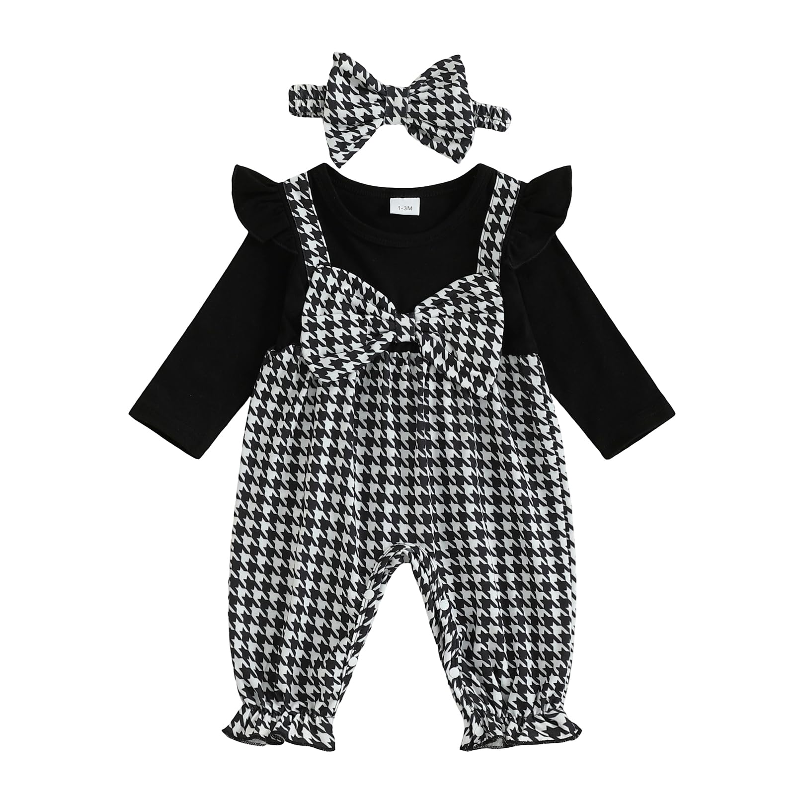 YINGISFITM Newborn Baby Girl Clothes Floral Romper Fack Two Piece Jumpsuit