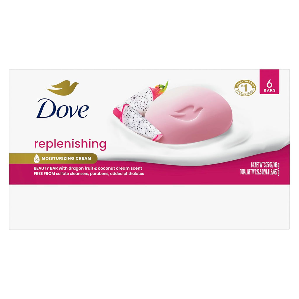 Dove Beauty Bar Soap , Glacial Water & Avocado Oil, I 6 Count 3.75 oz