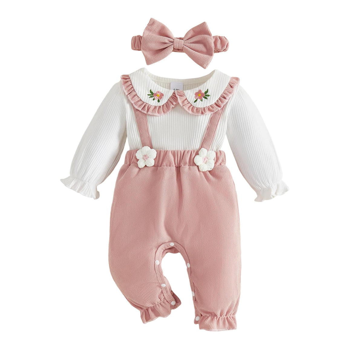 YINGISFITM Newborn Baby Girl Clothes Floral Romper Fack Two Piece Jumpsuit