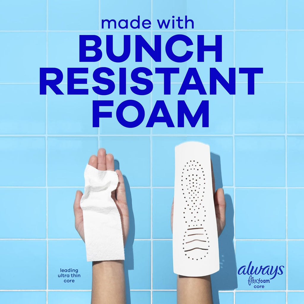 Always Infinity Feminine Pads for Women, Flexfoam Pads with Wings, Size 3, Extra Heavy Absorbency, Unscented, 84 Count (3 Packs of 28)