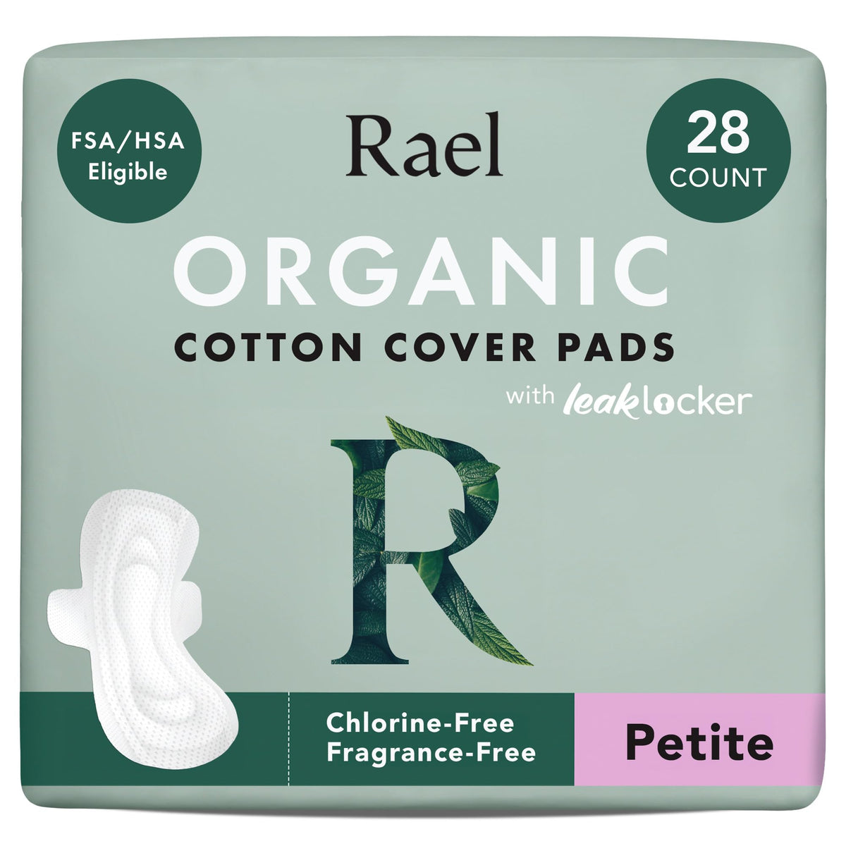 Rael Organic Cotton Cover Sanitary Pads for Women Moderate (Regular, 56 Ct)
