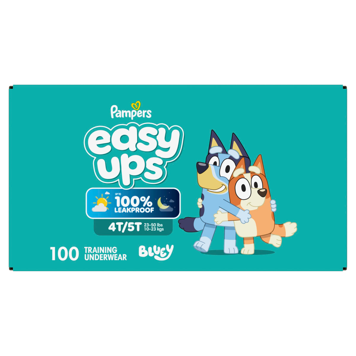 Easy Ups Girls & Boys Potty Training Pants, Size 4 (2T-3T), 140 Count, Bluey Absorbent Pull Up Training Underwear, Up to 100% Leakproof Day and Night, Hypoallergenic