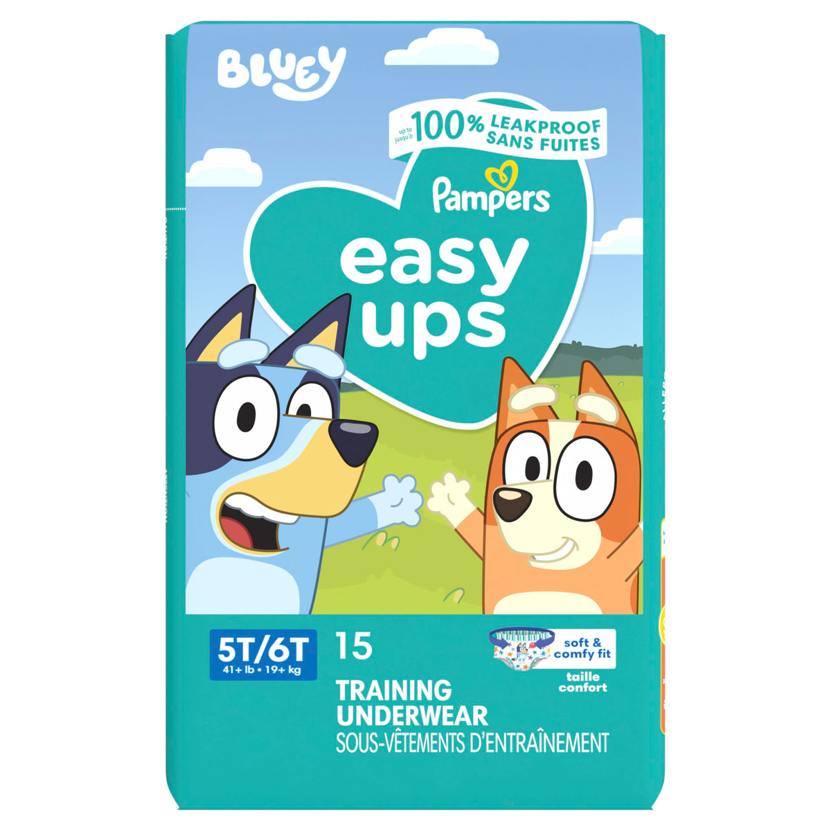 Easy Ups Girls & Boys Potty Training Pants, Size 4 (2T-3T), 140 Count, Bluey Absorbent Pull Up Training Underwear, Up to 100% Leakproof Day and Night, Hypoallergenic