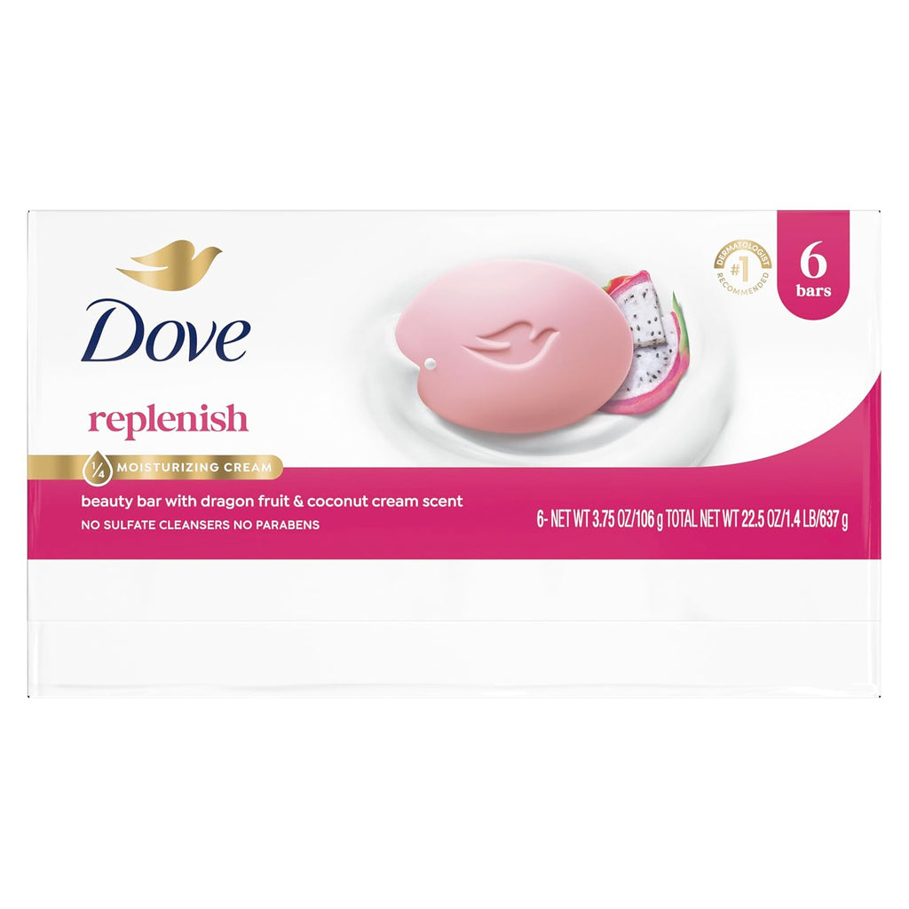 Dove Beauty Bar Soap , Glacial Water & Avocado Oil, I 6 Count 3.75 oz
