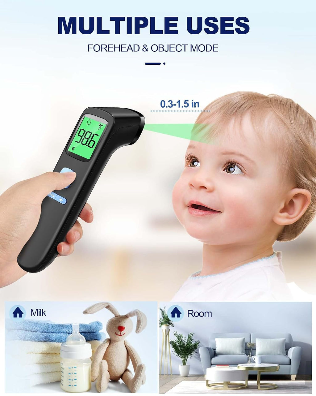Non-Contact Forehead Thermometer for Adults and Kids, 1 Second Result