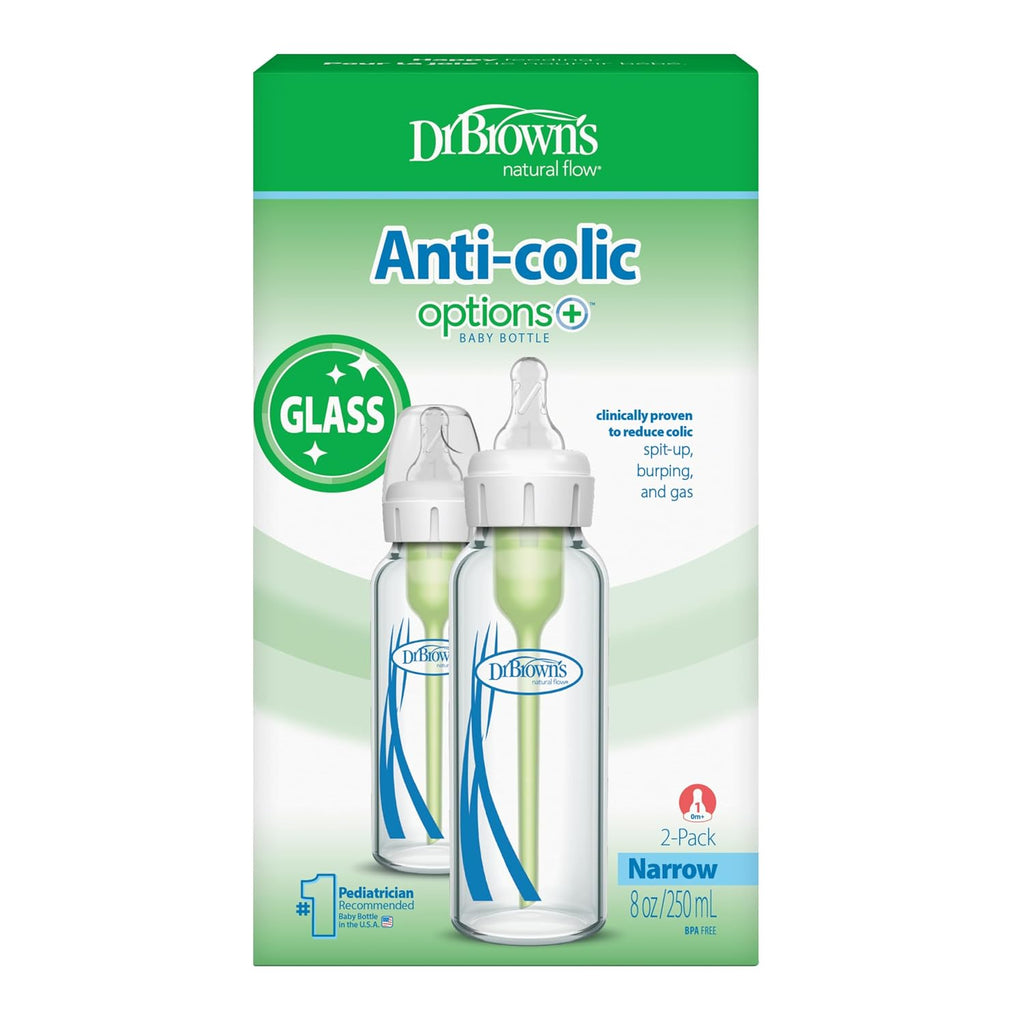 Dr. Brown’s Options+ Anti-Colic Narrow Glass Baby Bottles