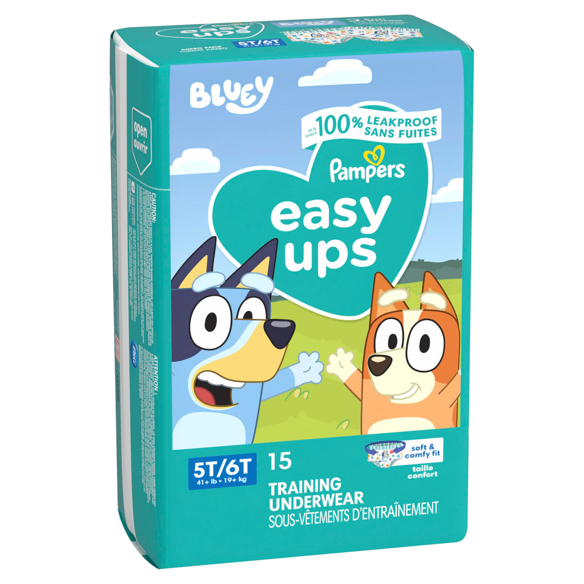 Easy Ups Girls & Boys Potty Training Pants, Size 4 (2T-3T), 140 Count, Bluey Absorbent Pull Up Training Underwear, Up to 100% Leakproof Day and Night, Hypoallergenic