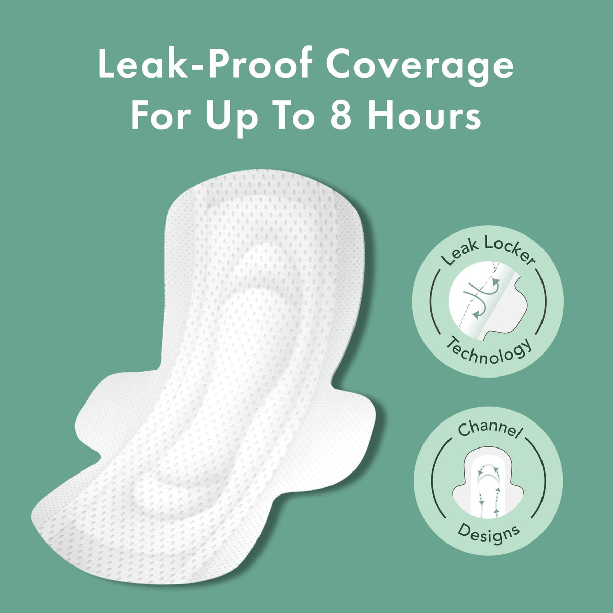 Rael Organic Cotton Cover Sanitary Pads for Women Moderate (Regular, 56 Ct)