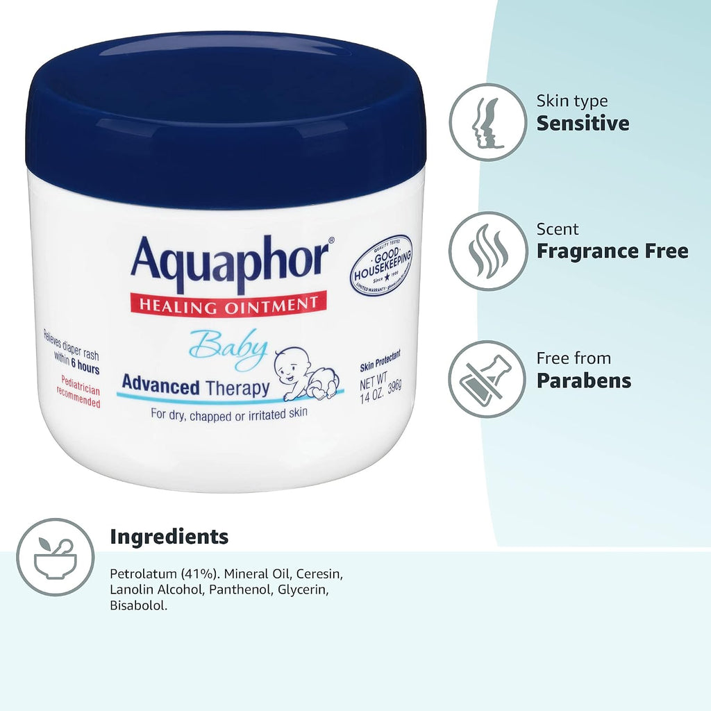 Aquaphor Baby Advanced Therapy Healing Ointment Skin Protectant, 7 OZ