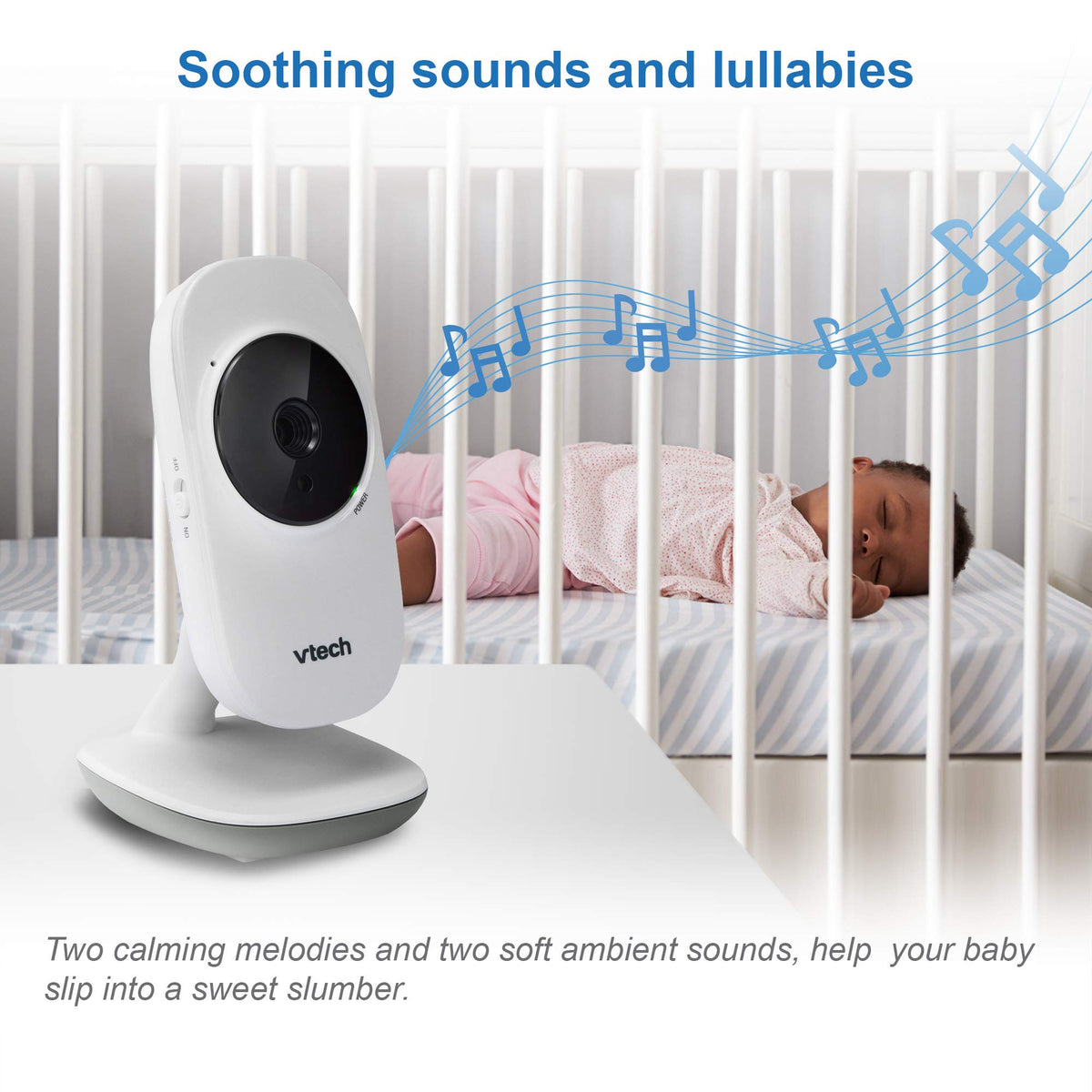 VTech Baby Monitor No WiFi – 19Hr Video Battery, 1000ft Range, Night Vision, Two-Way Talk, Temperature Sensor, Sound-Activated Screen, Lullabies | VM819
