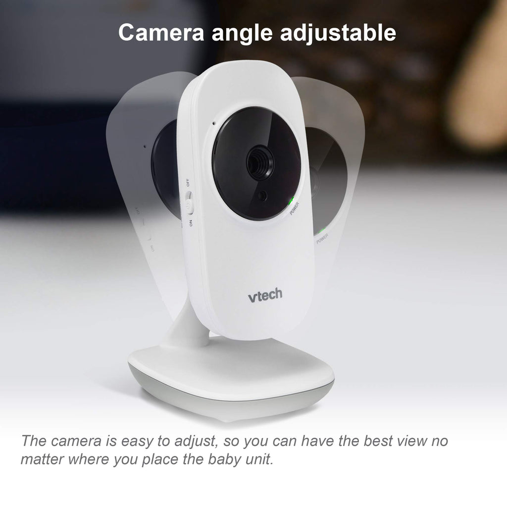 VTech Baby Monitor No WiFi – 19Hr Video Battery, 1000ft Range, Night Vision, Two-Way Talk, Temperature Sensor, Sound-Activated Screen, Lullabies | VM819