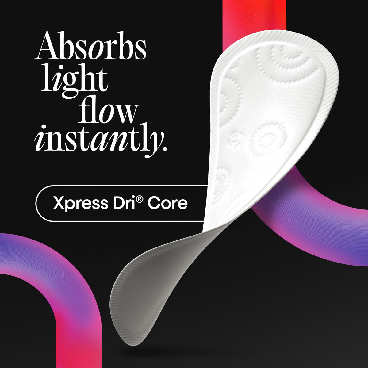 Kotex Wrapped Liners, Light Absorbency, Regular Coverage, 100 Count