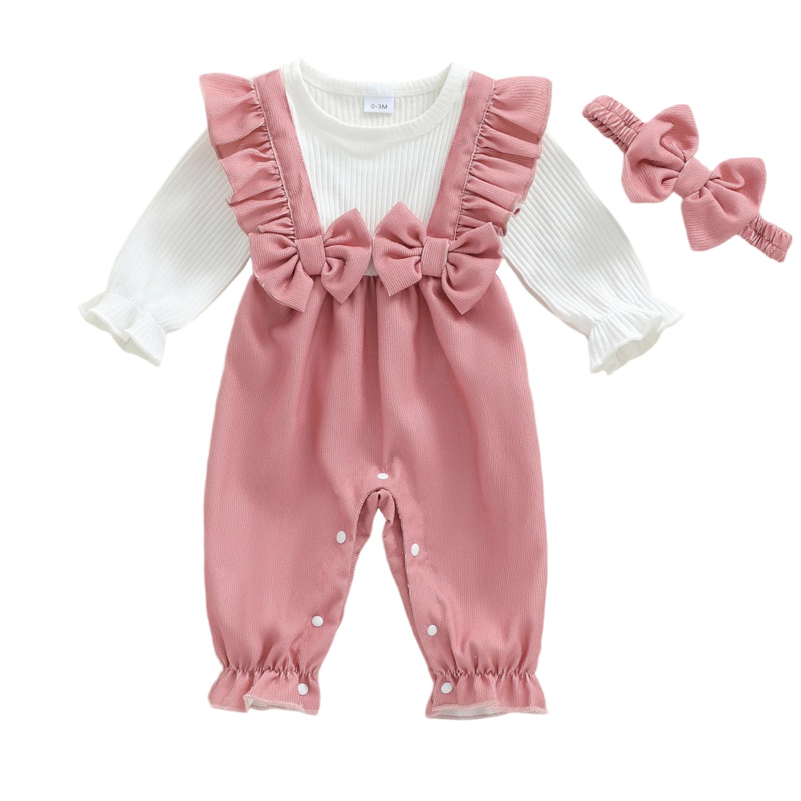 YINGISFITM Newborn Baby Girl Clothes Floral Romper Fack Two Piece Jumpsuit