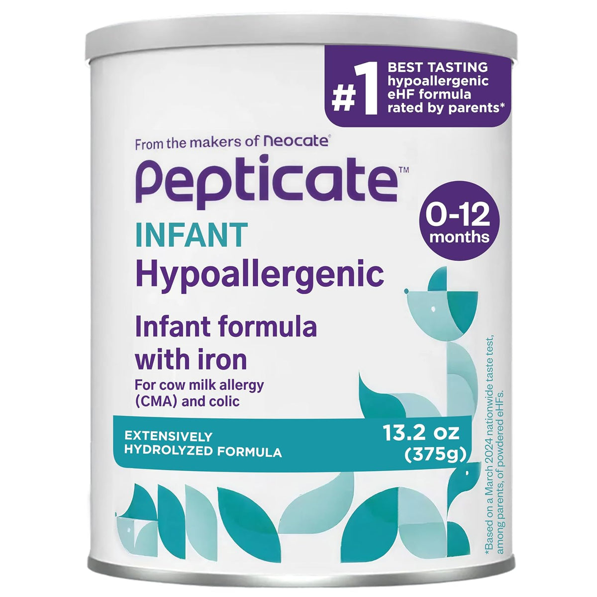 Pepticate Hypoallergenic Infant Formula 0–12 Months 13.2oz 4 Pack