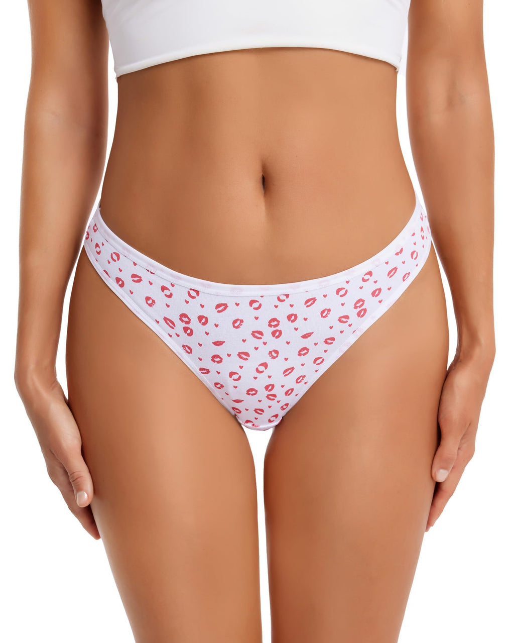 ANZERMIX Women's Breathable Cotton Thong Panties Pack of 6