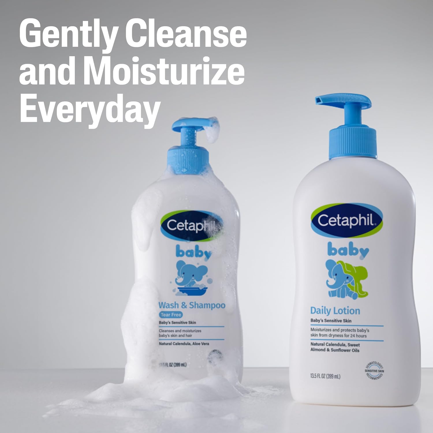 Cetaphil 2-in-1 Baby Shampoo & Body Wash, Tear Free, Calendula, 13.5oz