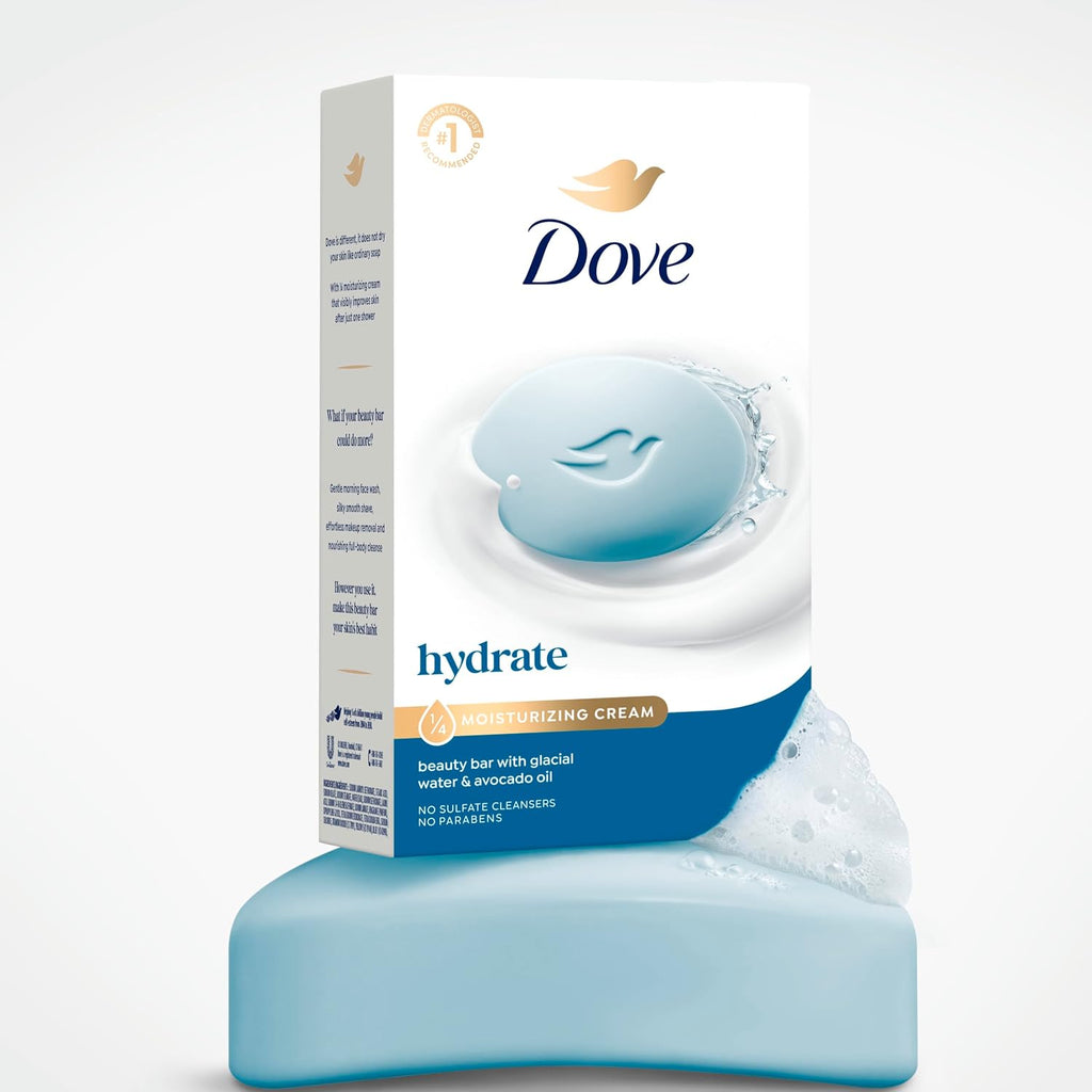 Dove Beauty Bar Soap , Glacial Water & Avocado Oil, I 6 Count 3.75 oz