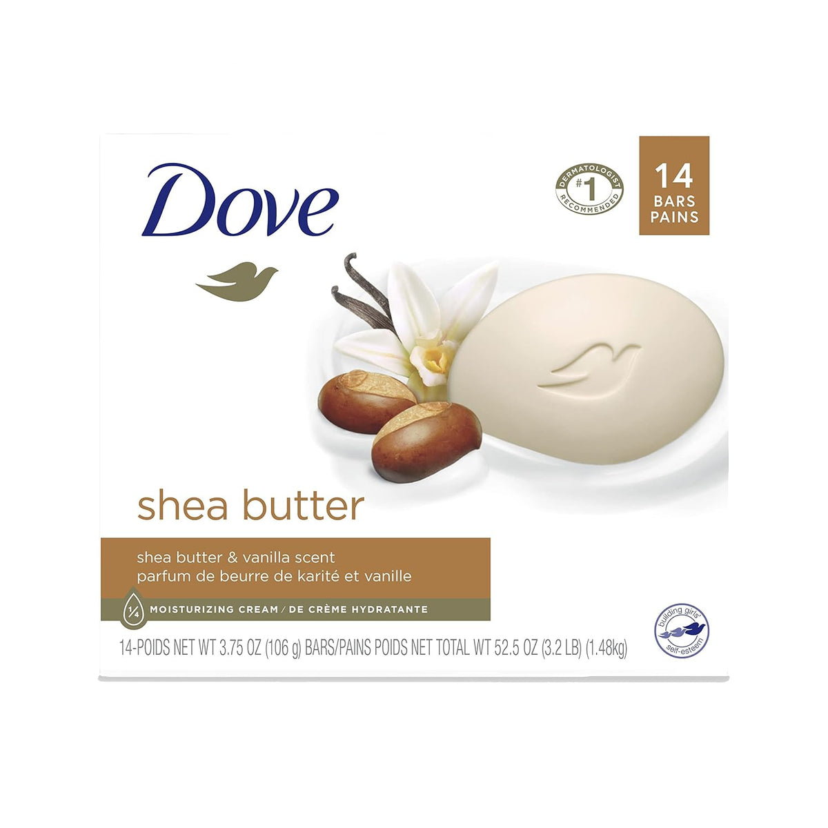 Dove Shea Butter Beauty Bar Soap 8 Count, Cleanser, 3.75 oz I beauty bar