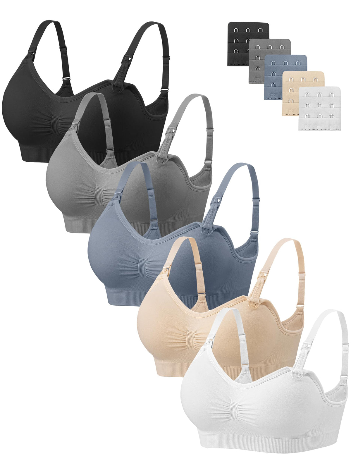 Angelhood Women's Nursing Bras – 5-Pack