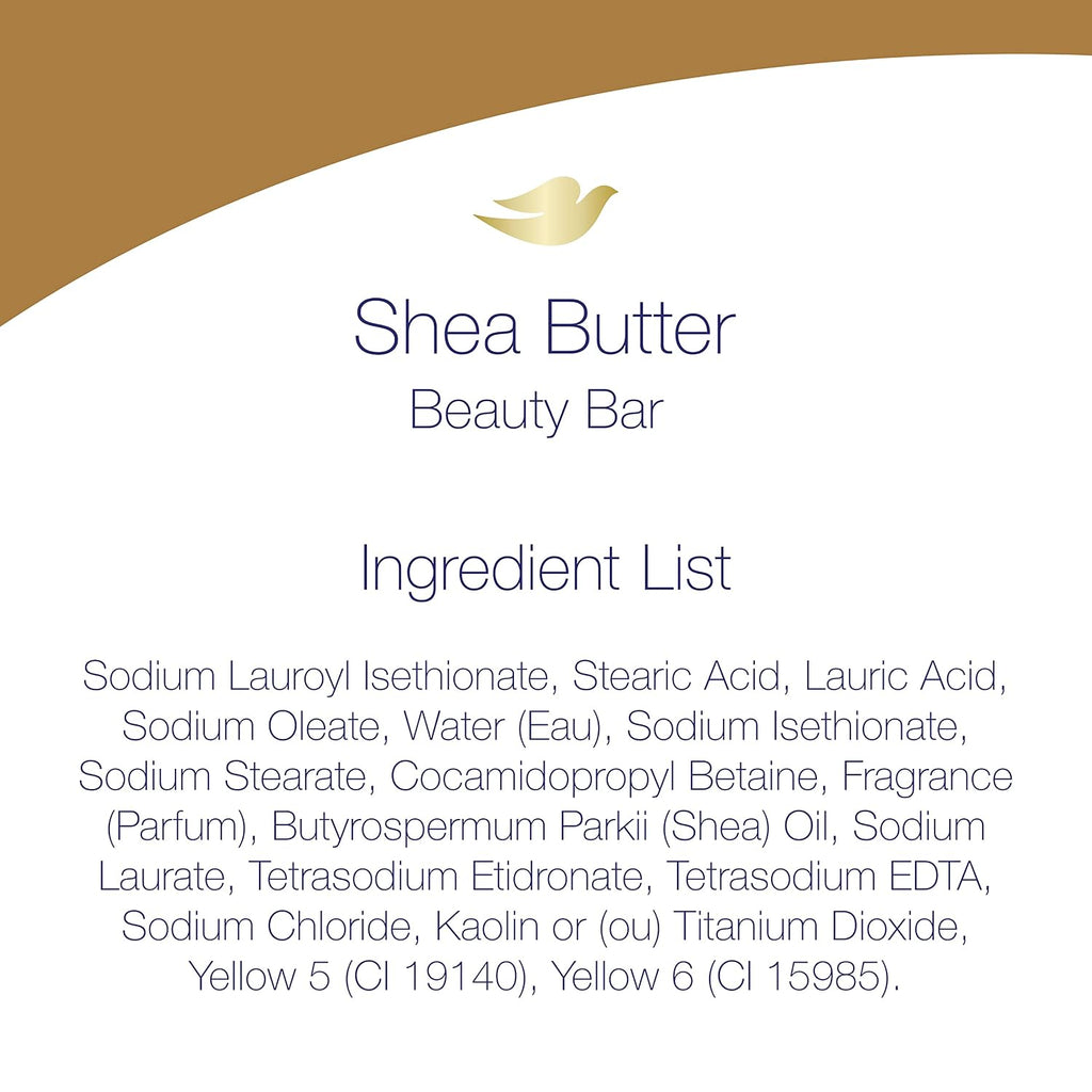 Dove Shea Butter Beauty Bar Soap 8 Count, Cleanser, 3.75 oz I beauty bar