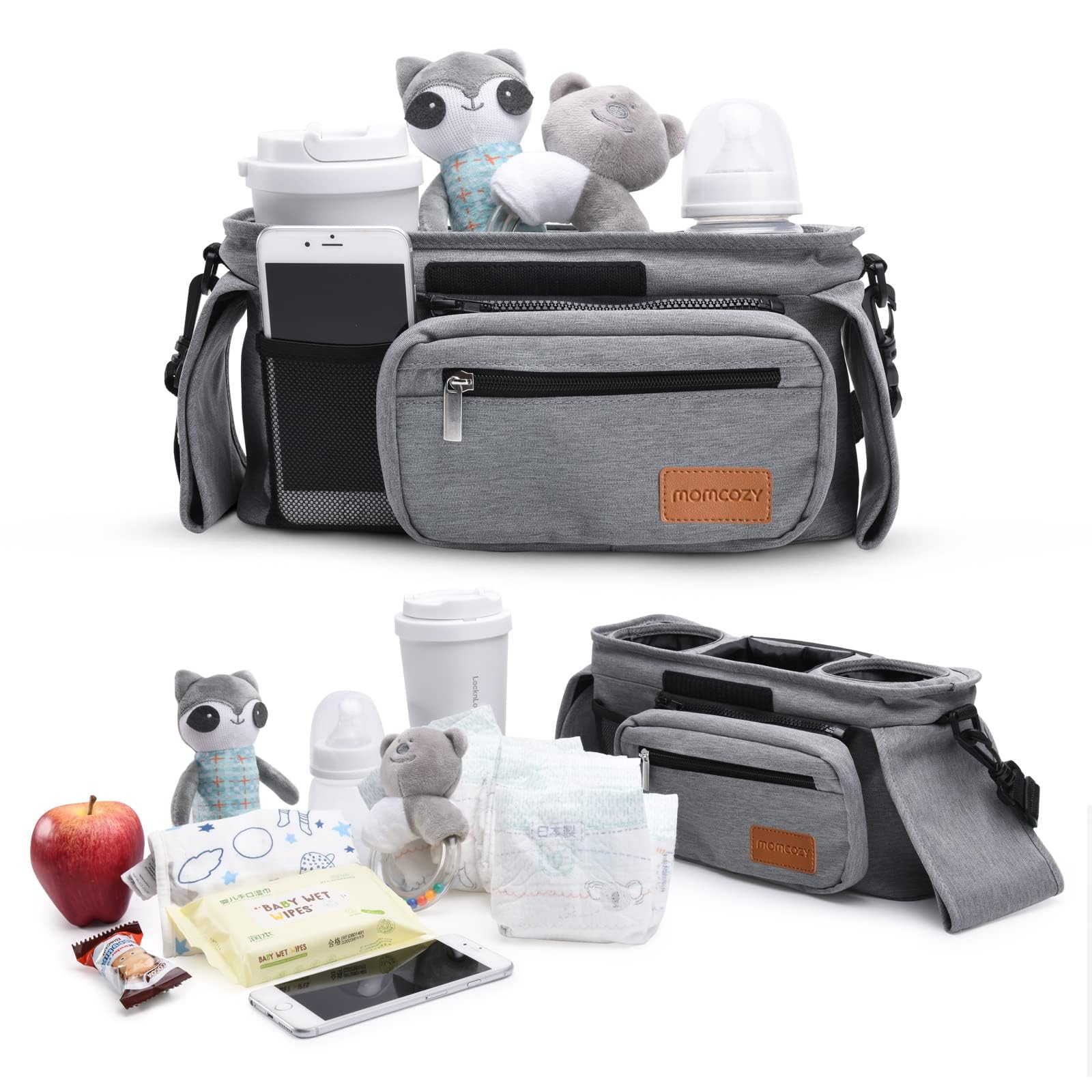 Momcozy Universal Stroller Organizer with Insulated Cup Holder