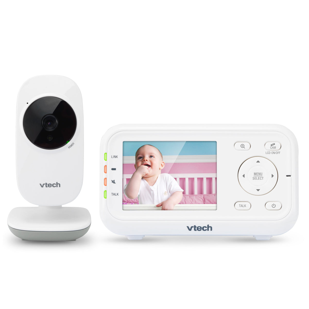 VTech Baby Monitor No WiFi – 19Hr Video Battery, 1000ft Range, Night Vision, Two-Way Talk, Temperature Sensor, Sound-Activated Screen, Lullabies | VM819