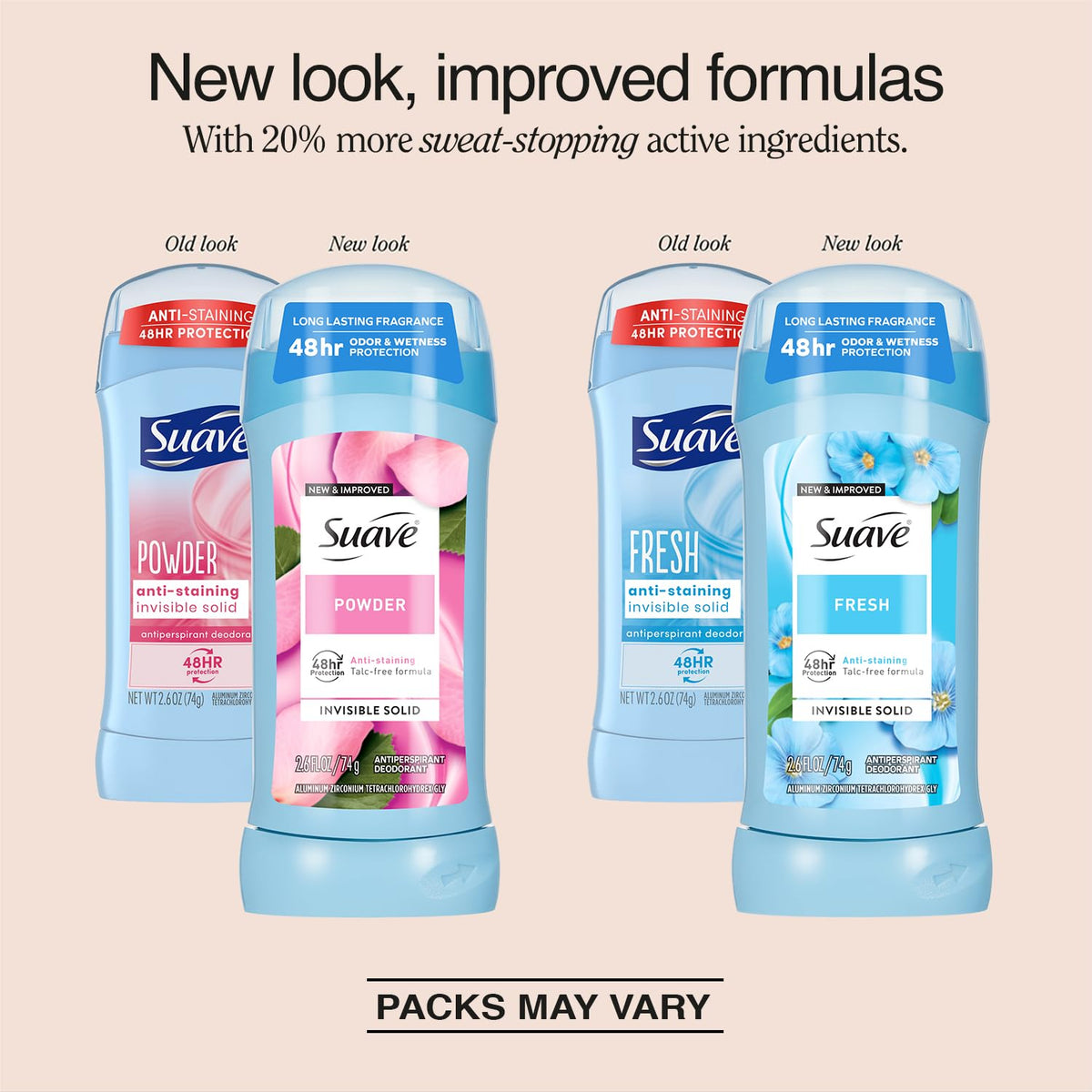 Suave Antiperspirant Deodorant, Fresh & Powder 2-Pack, 2.6 Oz Ea