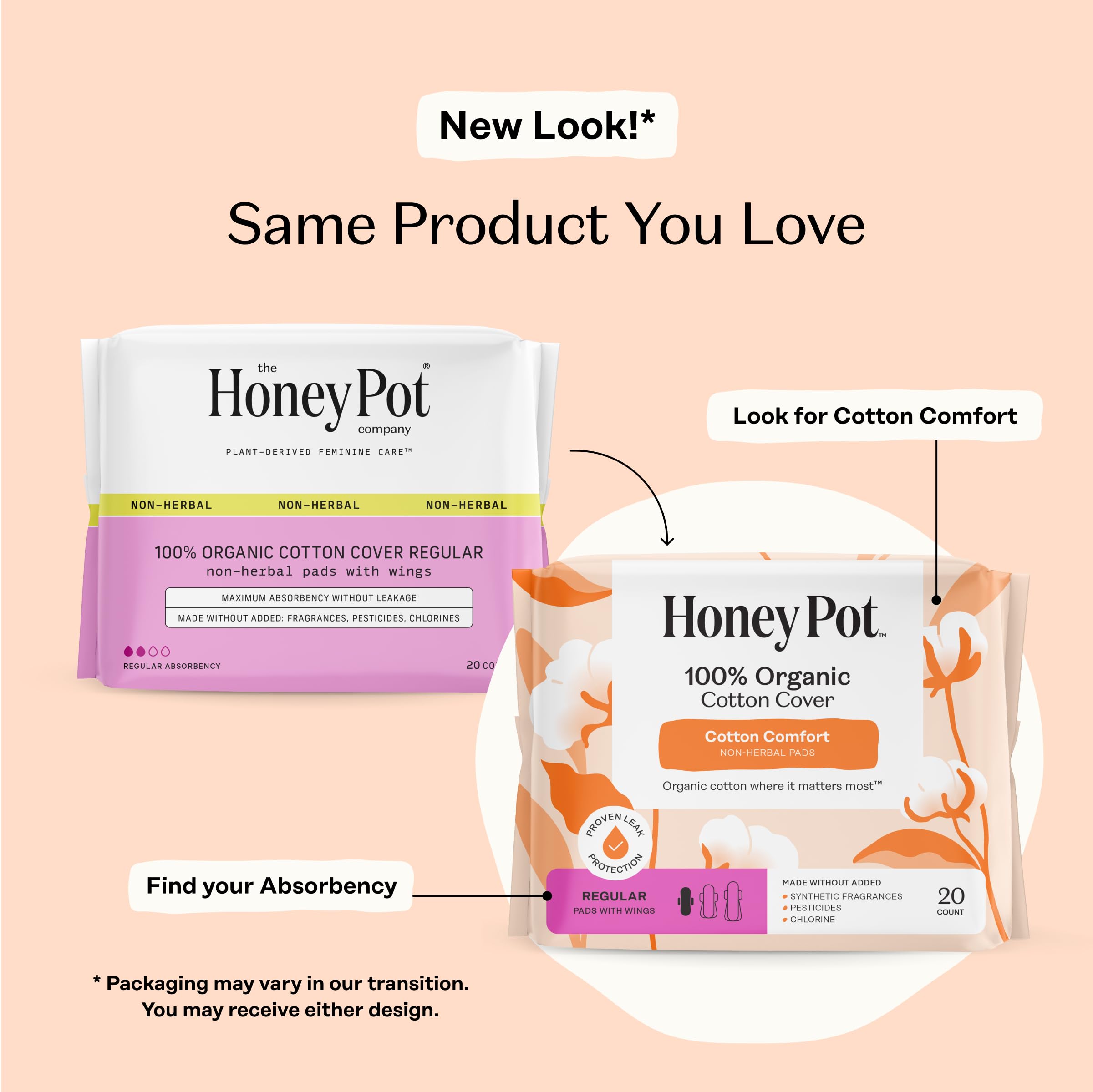 The Honey Pot Company - Cotton Comfort - Panty Liners for Women