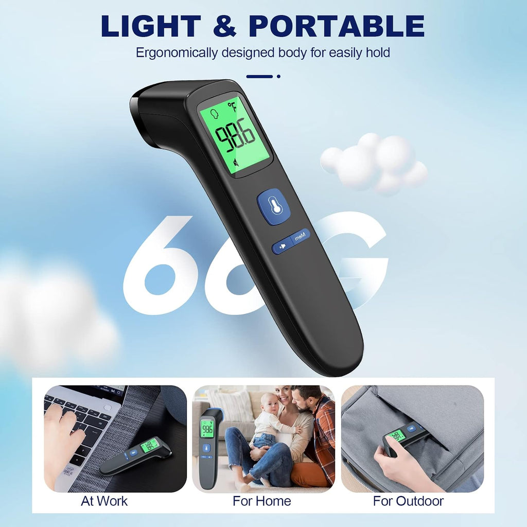 No-Touch Thermometer for Adults, Kids, Babies, 1-Sec Fast Accurate (Black)