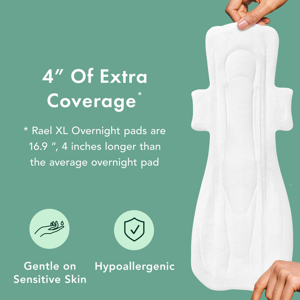 Rael Organic Cotton Cover Sanitary Pads for Women Moderate (Regular, 56 Ct)
