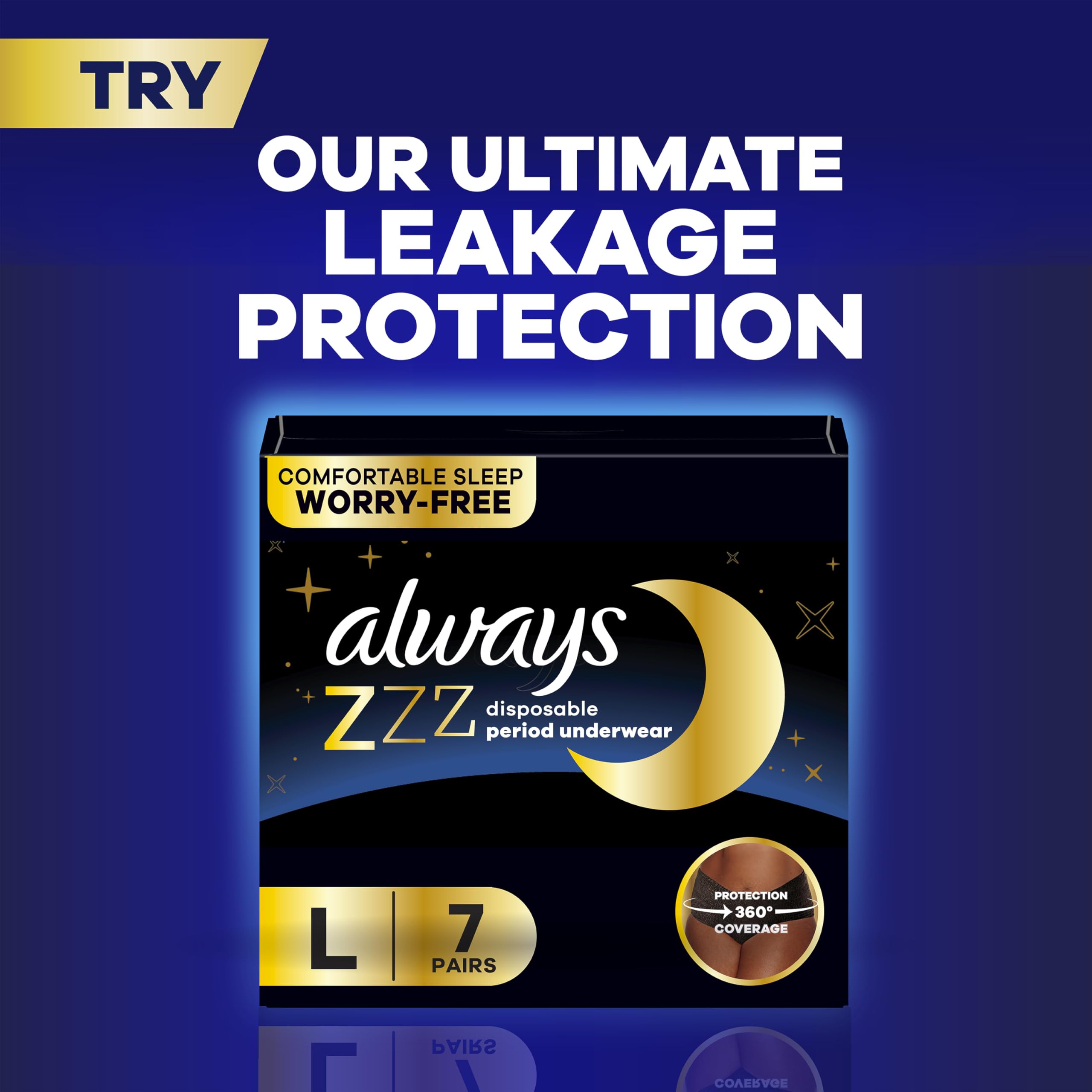 Always Maxi Overnight Pads with Wings for Women, Size 5, Extra Heavy Overnight Absorbency, Unscented, 36 Count