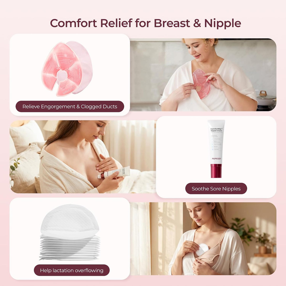 Momcozy 73PC Breastfeeding Essentials Kit,New Moms Postpartum Essentials