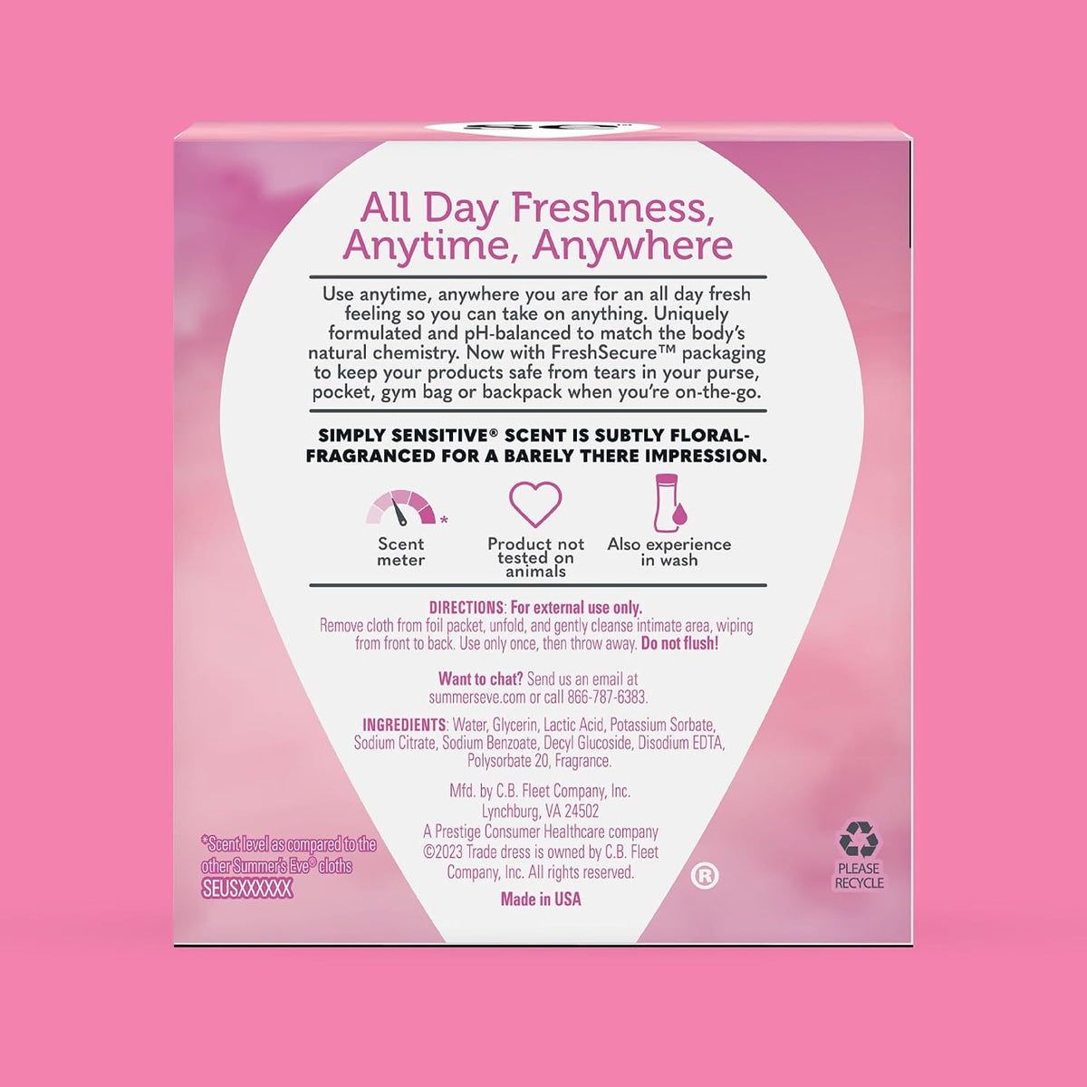 Summer's Eve Gentle Feminine Wipes, Simply Sensitive, 12 Count
