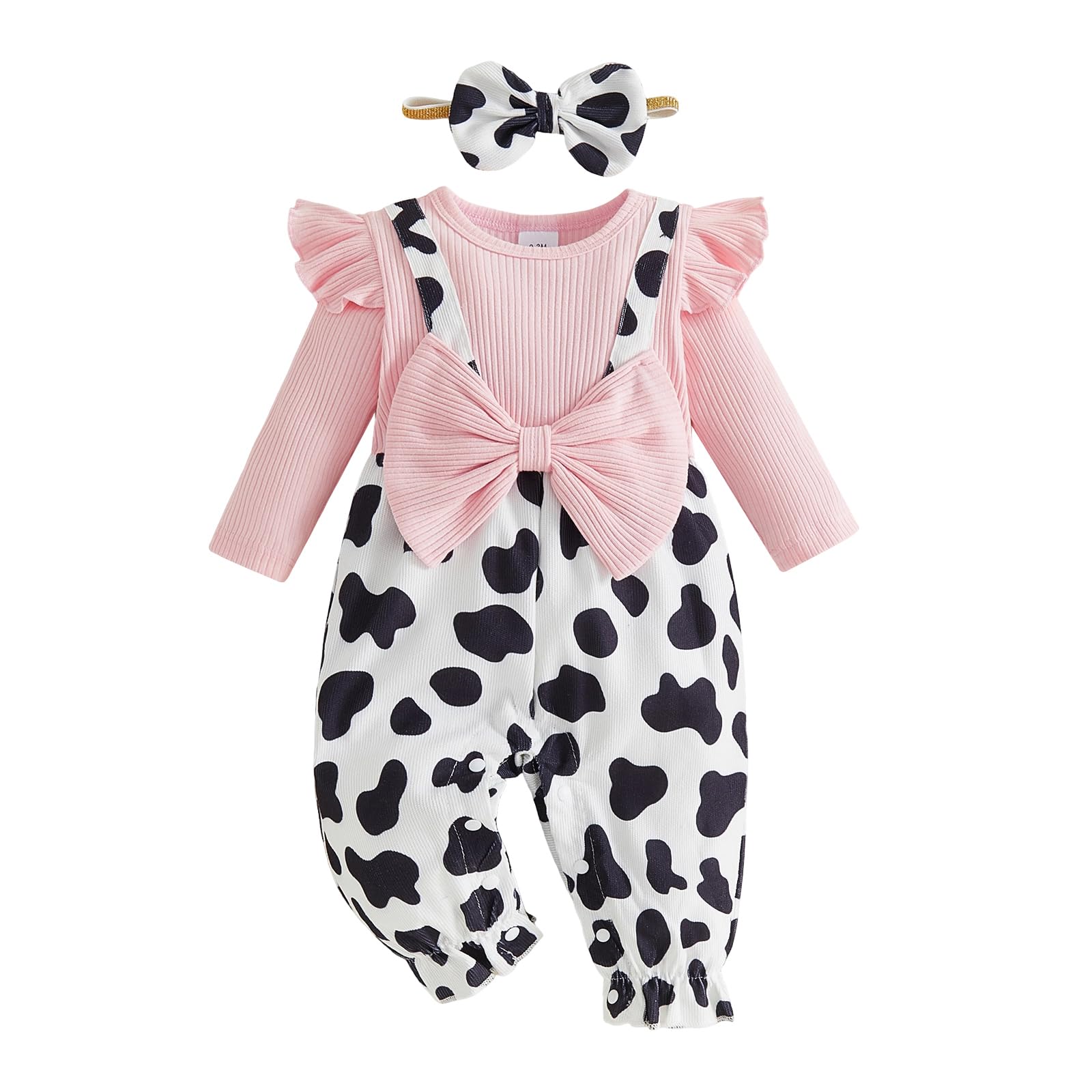 YINGISFITM Newborn Baby Girl Clothes Floral Romper Fack Two Piece Jumpsuit