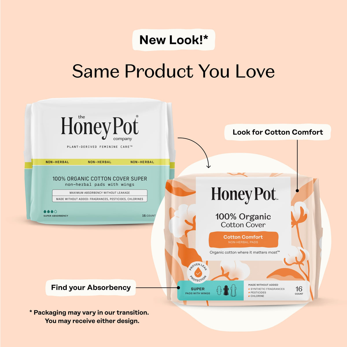 The Honey Pot Company - Cotton Comfort - Panty Liners for Women