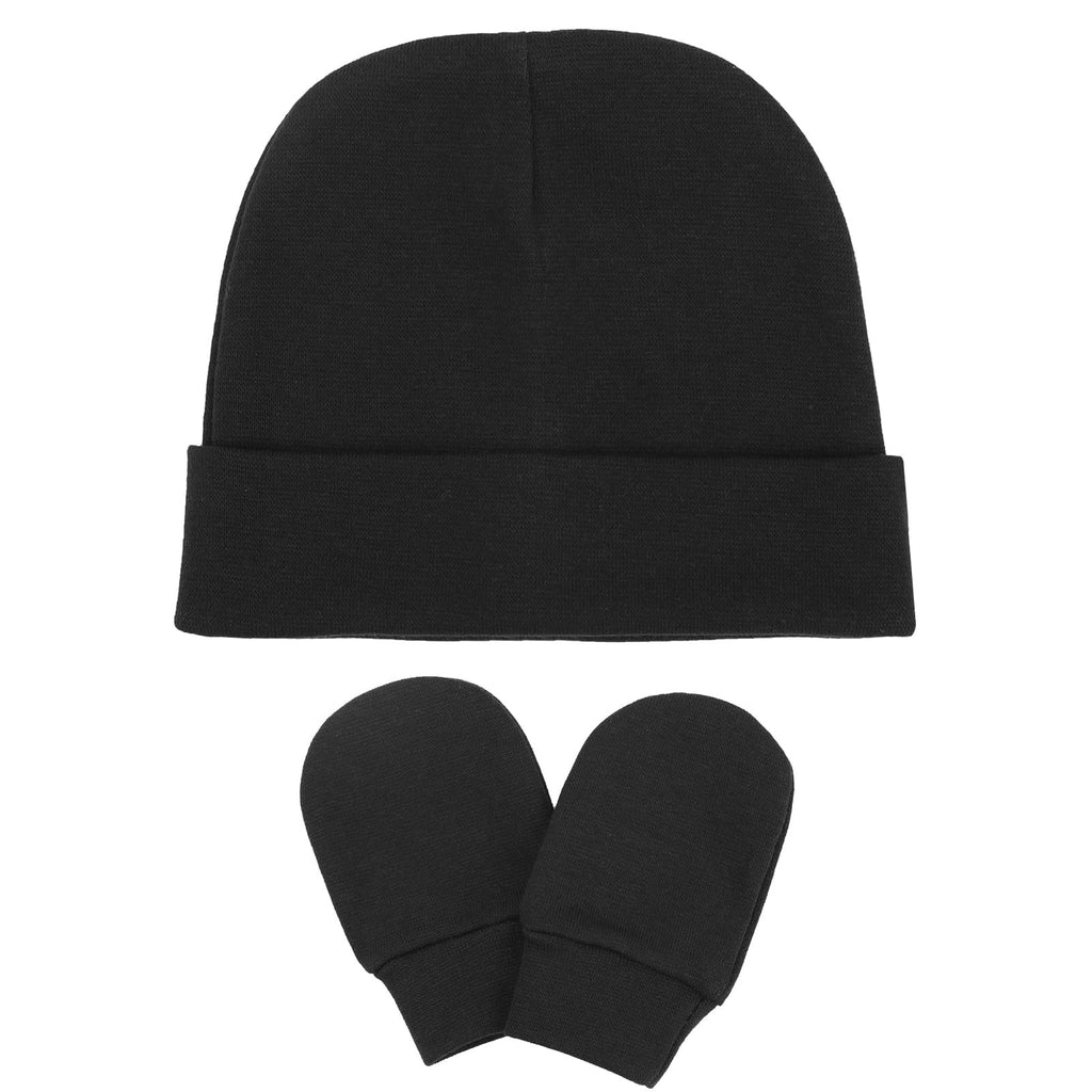 BQUBO Baby Hats and Mittens Infant Cotton Beanie Gloves No Scratch Set Newborn Hospital Hat for Boys Girls