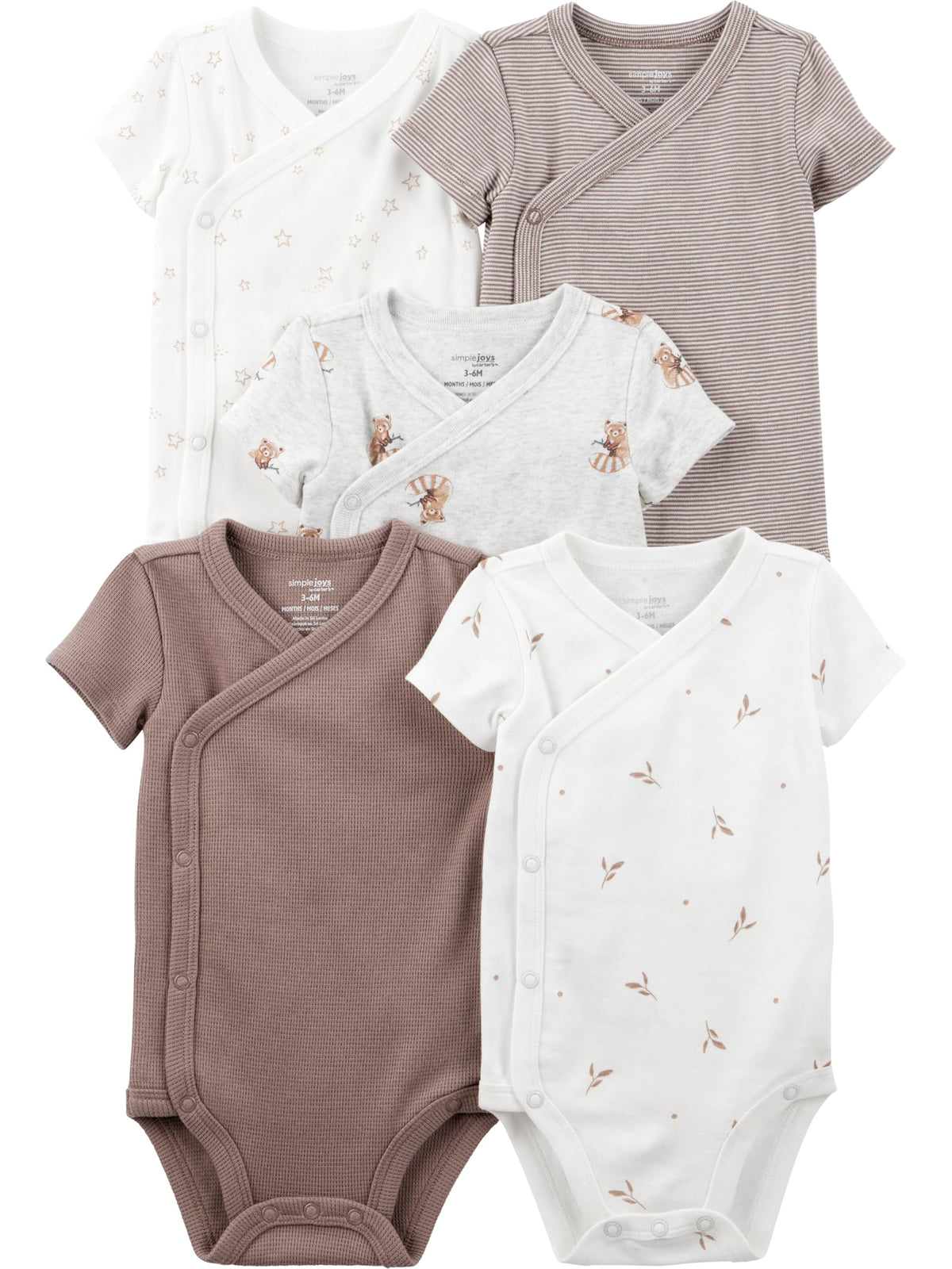 Simple Joys by Carter's Unisex Baby 5-pack Side Snap Short-sleeve Bodysuit