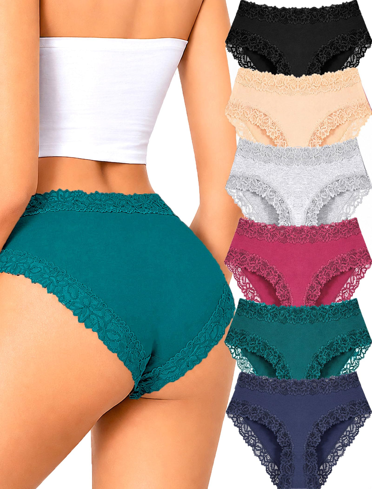Cotton Underwear for Women Sexy Lace Panties Cheeky Bikini Lingerie Sets 6