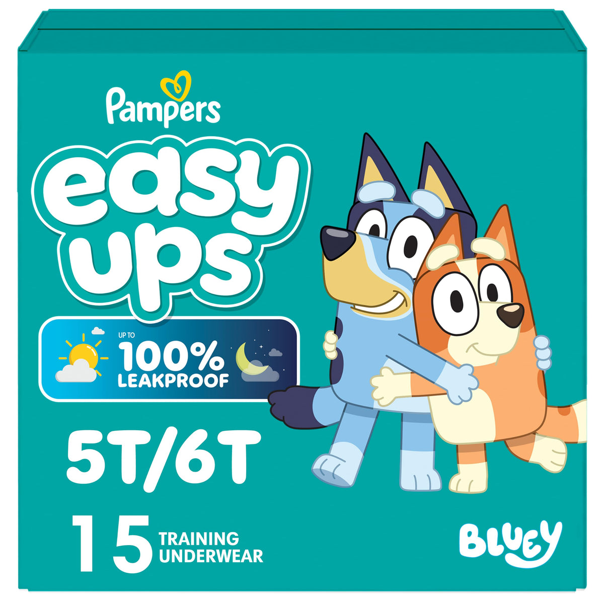 Easy Ups Girls & Boys Potty Training Pants, Size 4 (2T-3T), 140 Count, Bluey Absorbent Pull Up Training Underwear, Up to 100% Leakproof Day and Night, Hypoallergenic